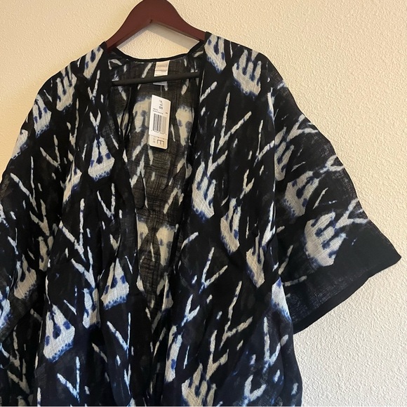 NWT L*Space Shibori Seas Go With the Flow Cover Up Kimono One Size Midnight Blue - Picture 3 of 10